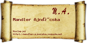 Mandler Ajnácska névjegykártya